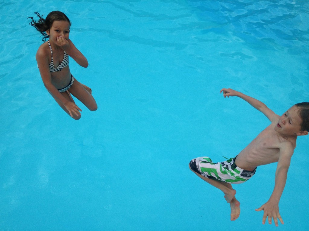 jump in swimming pool